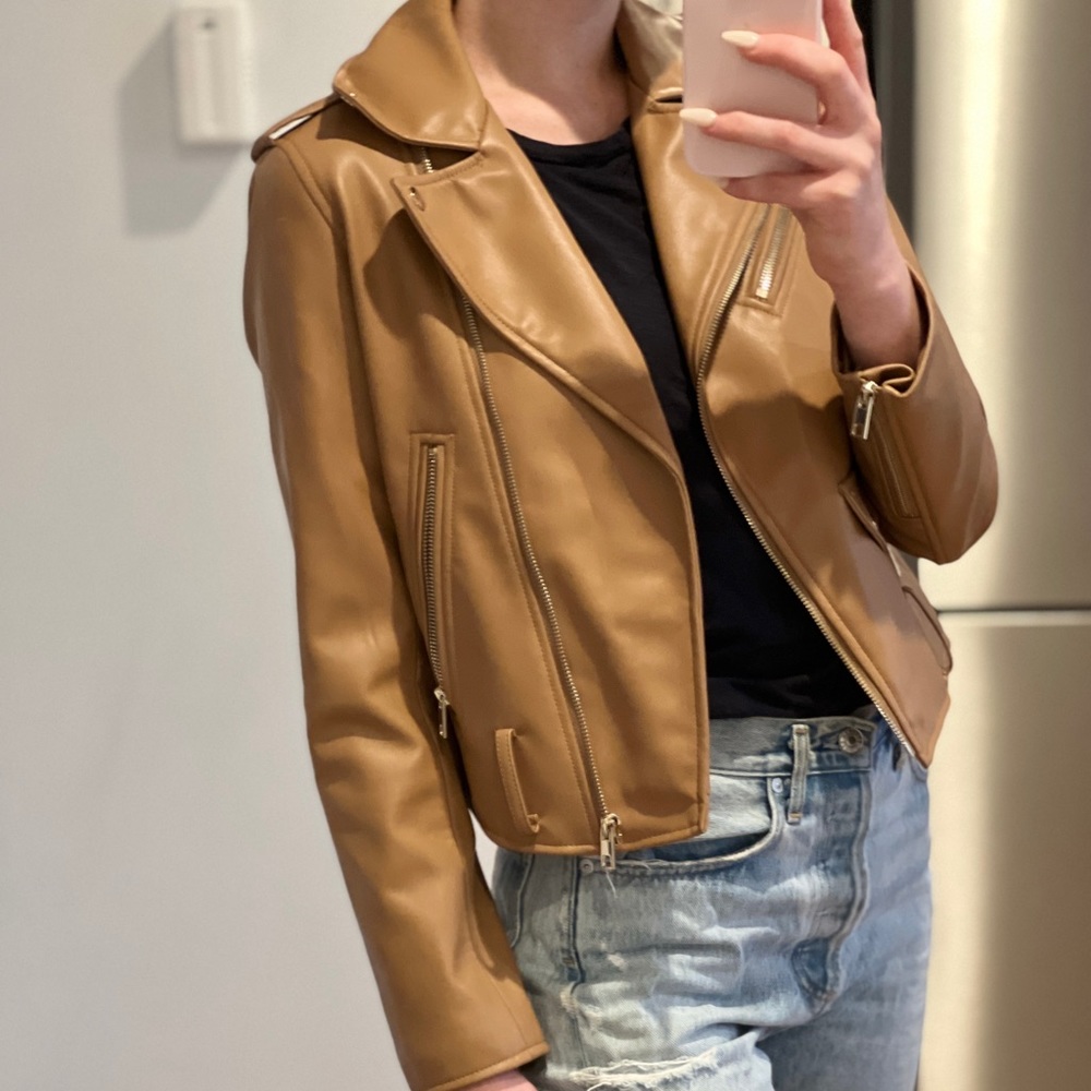 Brown Vegan Leather Jacket